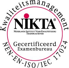 Logo van NIKTA, gecertificeerd examenbureau voor kwaliteitsmanagement.