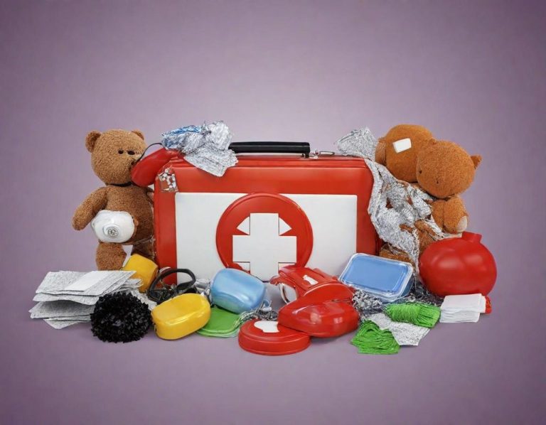 Een open EHBO-koffer met medicijnen en medische benodigdheden.