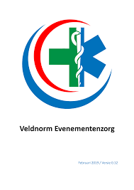 Logo van Veldnorm Evenementenzorg met medische symbolen en kleuren.