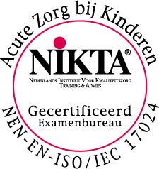 Logo van NIKTA, gecertificeerd examenbureau voor acute zorg bij kinderen.